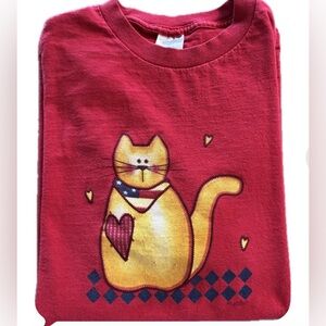 Vintage Tennessee River T shirt Med 80’s Americana Quilted Cat shirt